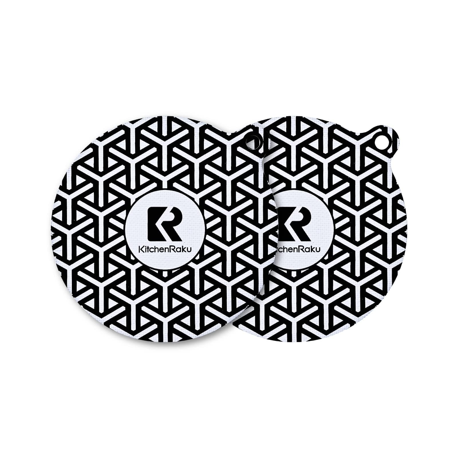 KitchenRaku Set of 2 Induction Hob Protector-Induction Cooktop Mat - (Magnetic) Cooktop Scratch Protector - for Induction Stove,Multifunctional Silicone Mats - for Air Fryer Liners (20cm)