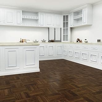 FLOREXP Vinyl Flooring - 12”×12” Floor Tiles Self Adhesive, 20 packs Self Adhesive Floor Tile, 1.5mm Thick Luxury of Self-Adhesive Flooring for Living Room, Bedroom,Bathroom(1.86m²,Dark Brown Wood)