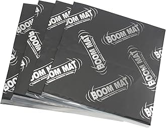 Design Engineering Boom Mat Sound Deadening Material with Adhesive Backing | 12" x 12.5" x 2mm (Pack of 4)