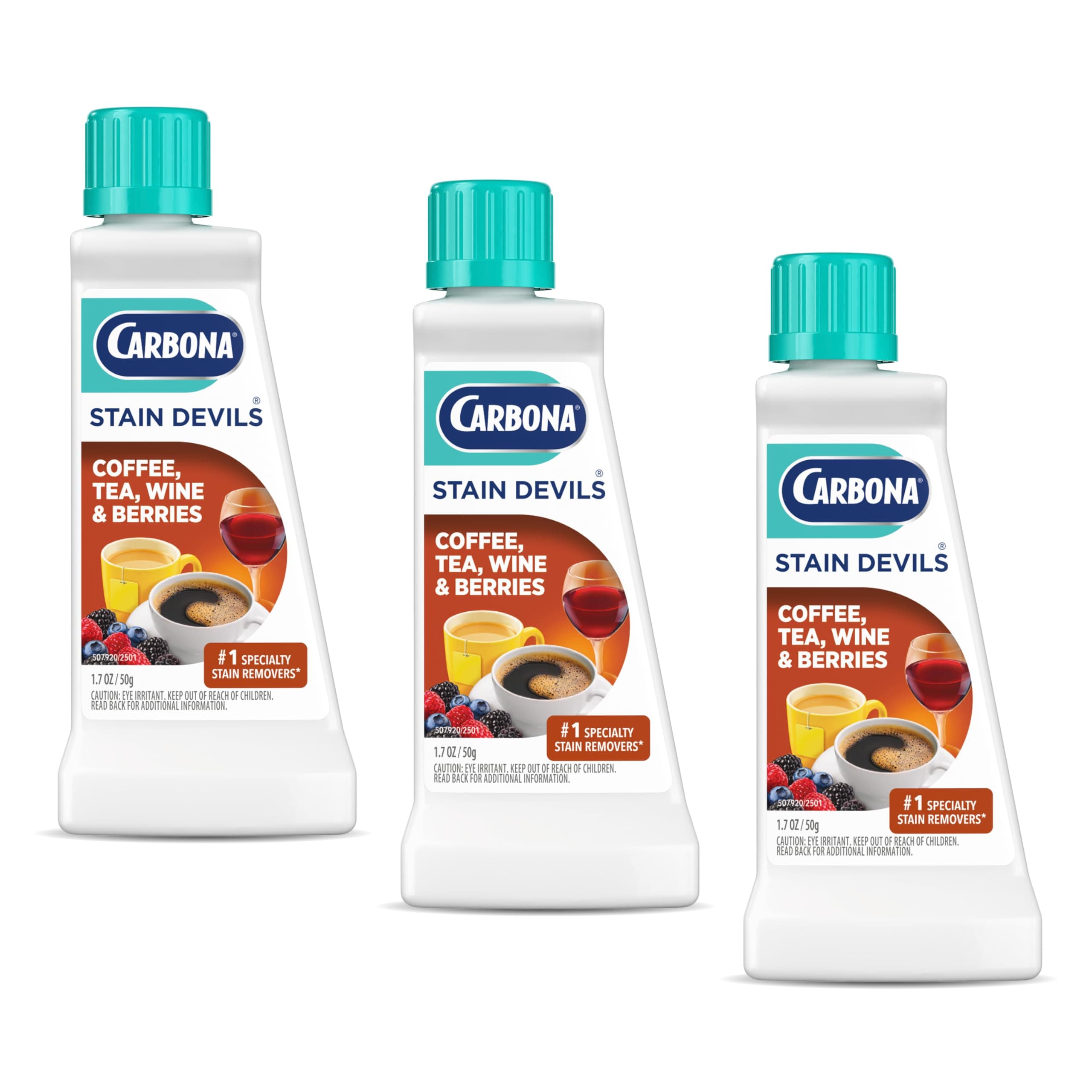 Stain Devils® #8 | Coffee, Tea, Wine & Juice | Professional Strength Laundry Stain Remover | Multi-Fabric Cleaner | Safe On Skin & Washable Fabrics | 1.7 Fl Oz, 3 Pack