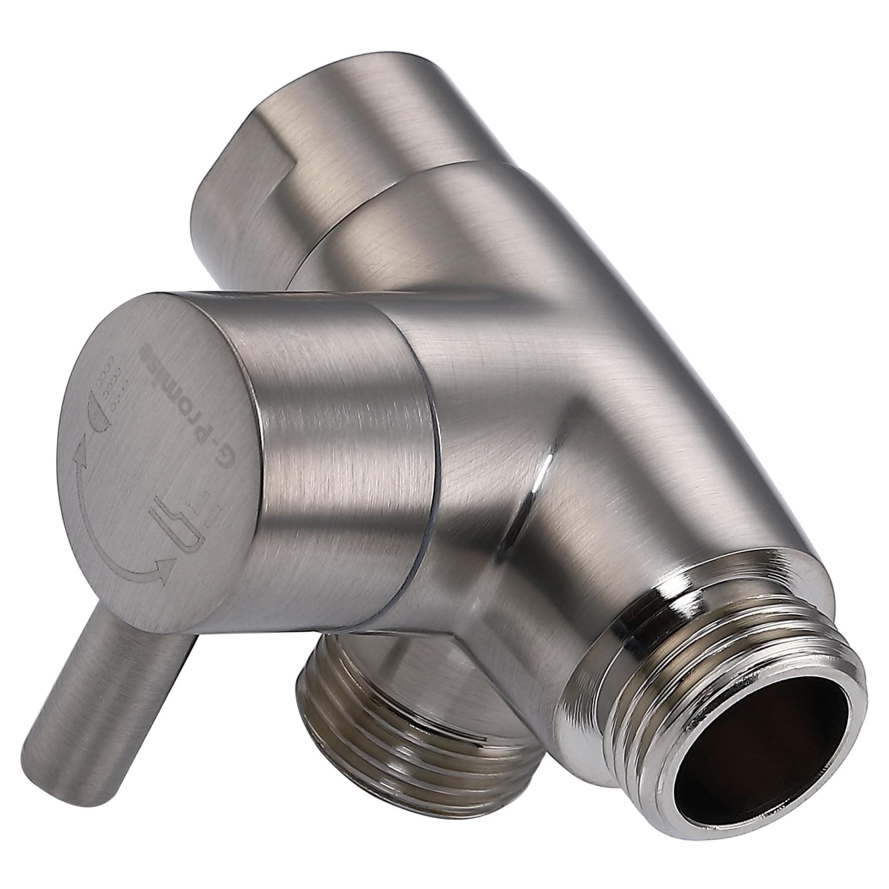 G-Promise Solid Metal Shower Arm Diverter for Hand Held Showerhead and Fixed Spray Head, G 1/2 3-Way Bathroom Universal Diverter System Replacement Part (Brushed Nickel)