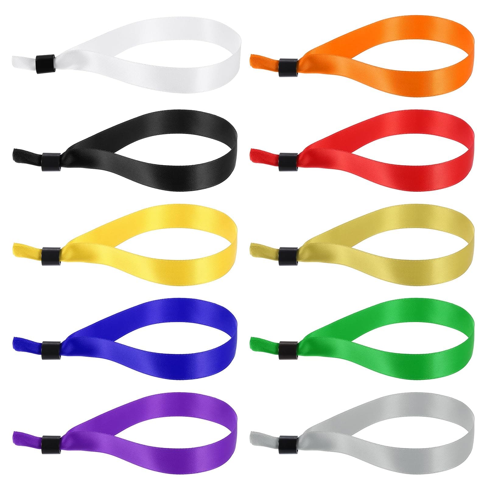 Disposable Cloth Wristbands for Events, 100 Pcs Adjustable Cloth Event Wristbands Colored Wrist Bands for Concert Club Parties, Multicolor, 13.8"x0.6"