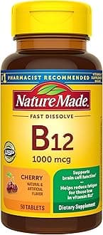 Nature Made Sublingual Vitamin B12,1000 Mcg, Cherry Flavored Lozenges 50 Ct