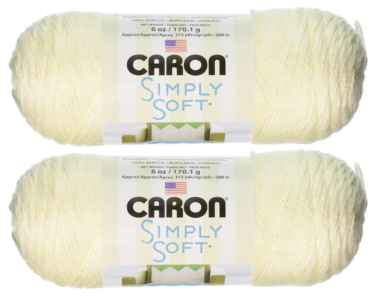 Bulk Buy: Caron Simply Soft Yarn Solids (2-Pack) (Off White)