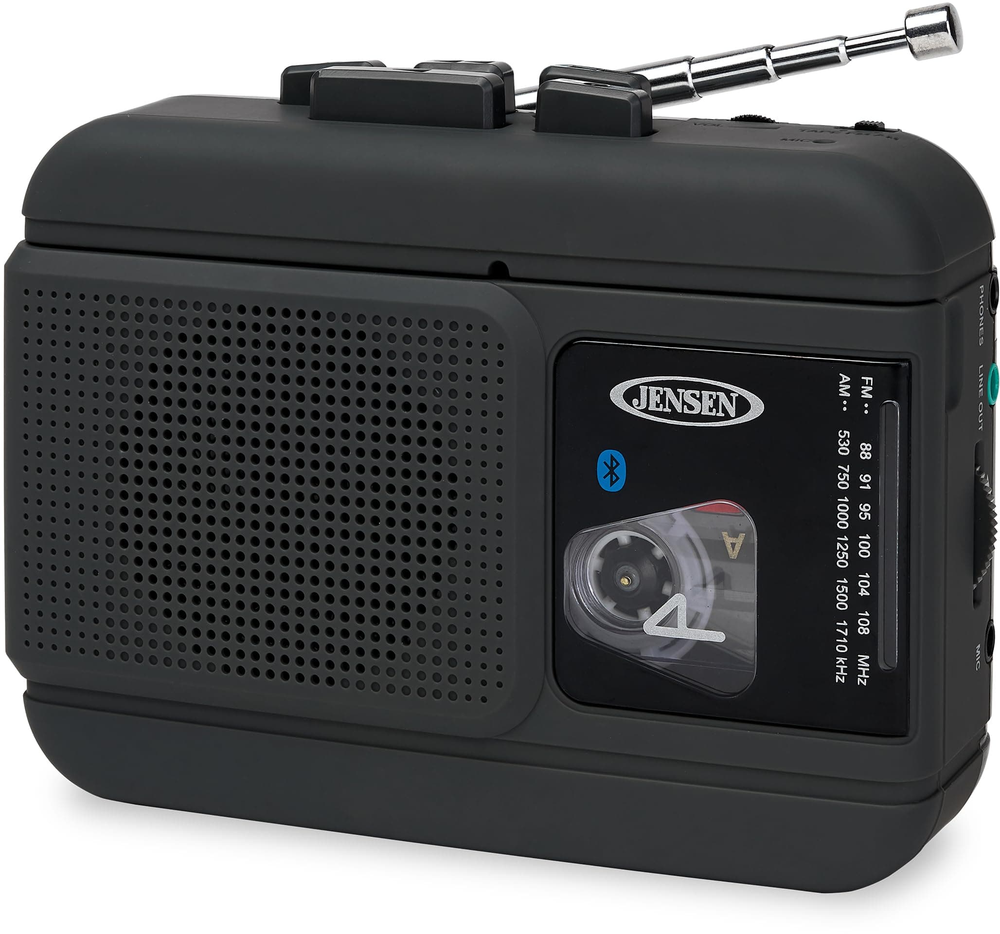JENSEN MCR-60 MCR-60 Portable Personal Cassette Player/Recorder with AM/FM Radio, Bluetooth, and Earbuds
