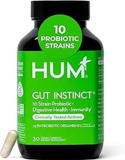 Gut Instinct Daily Probiotics for Women and Men, Digestive Health, Lactobacillus, Bifidobacterium Strains for Immune Support, Probiotic Supplement for Healthy Gut Diversity, 30 Capsules
