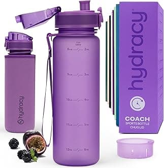Water Bottle with Time Marker - 500 ml 17 Oz BPA Free Water Bottle - Leak Proof & No Sweat Gym Bottle with Fruit Infuser Strainer - Ideal for Fitness or Sports & Outdoors