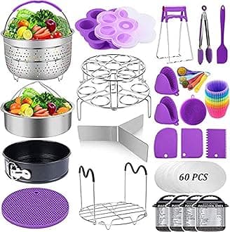 Accessories for Instant Pot, Sugaroom 100 PCS Pressure Cooker Accessories Set Compatible with Instant Pot Accessories 6 qt 8 quart-2 Steamer Baskets, Springform Pan, Egg Rack, Egg Bites Mold and More