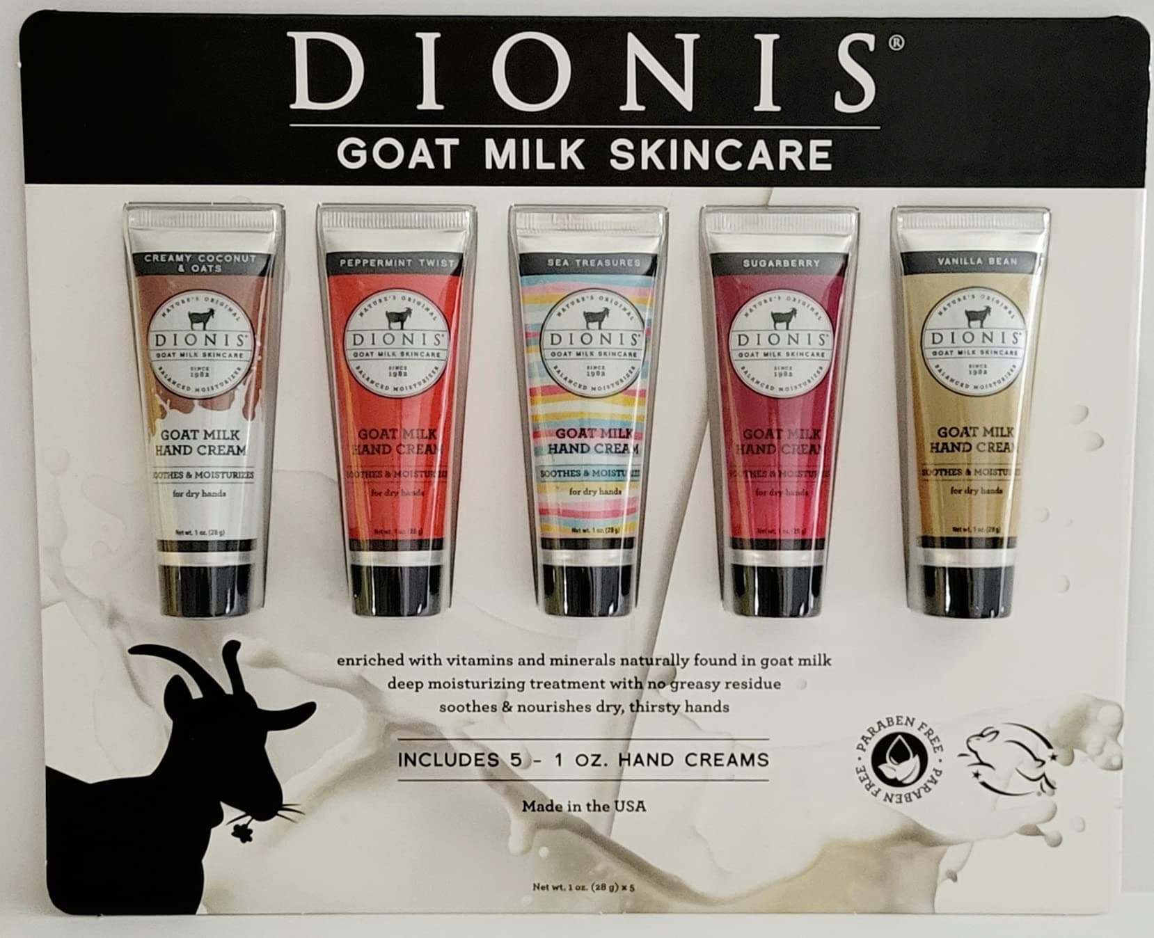Dionis Goat Milk Hand Cream, 1.0 Oz, 5-Pack
