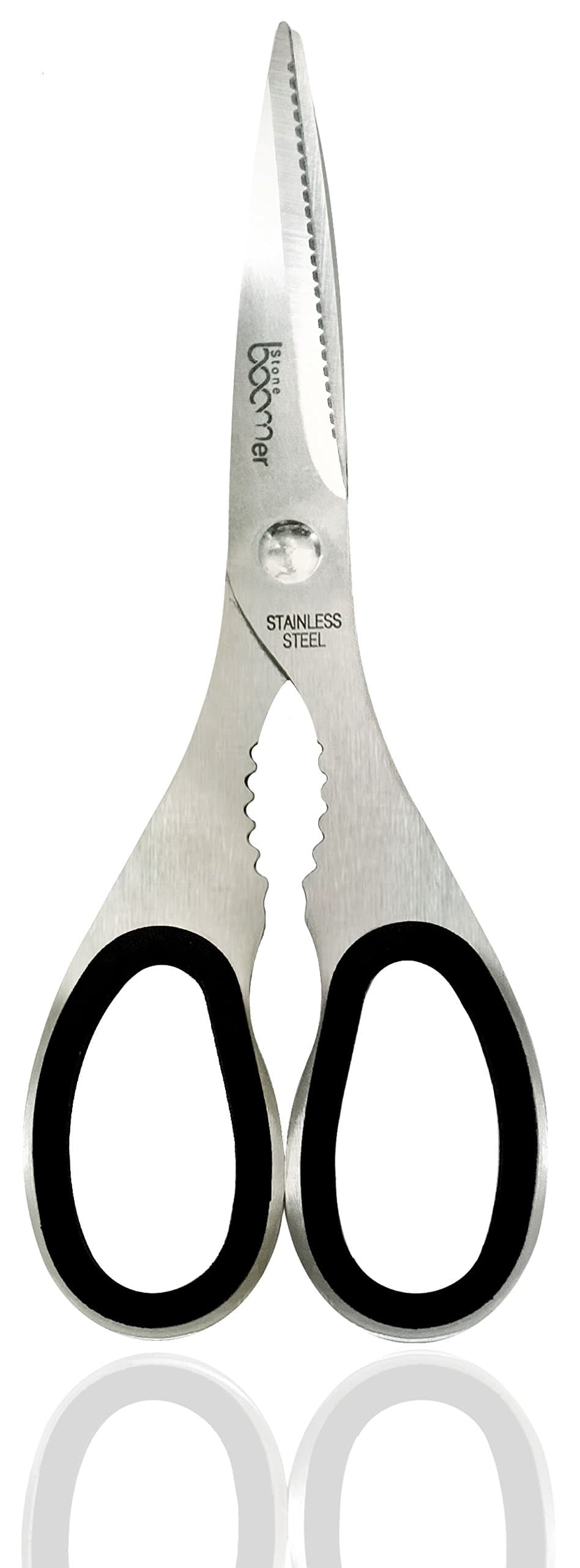 High Quality Stainless Steel Kitchen Scissors - Also Good for Office - Embroidery - Pet - Animal - Skin - Sewing - Art and Craft - Garden and Barber, Best Sharp Shear for Cutting Fabric, Food, Hair.