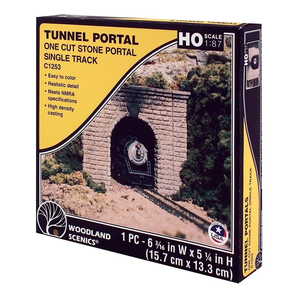 HO Single Tunnel Portal, Cut Stone