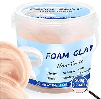Upgraded Air Dry Clay,Multi-Purpose Foam Clay for Adults, High Density and Quality Modeling Clay for Cosplay,Arts & Crafts,Super Safe Materials,Perfect Model Magic Gifts,17.6 oz（Skin