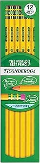 Wood-Cased Pencils, Unsharpened, #2.5 F Medium, Yellow, 12 Count