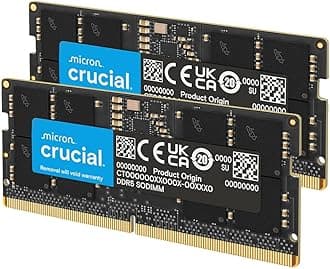 Crucial DDR5 RAM 32GB Kit (2x16GB) 5600MHz SODIMM, Laptop Computer Memory, Mini PC (or 5200MHz, 4800MHz) CL46 - CT2K16G56C46S5