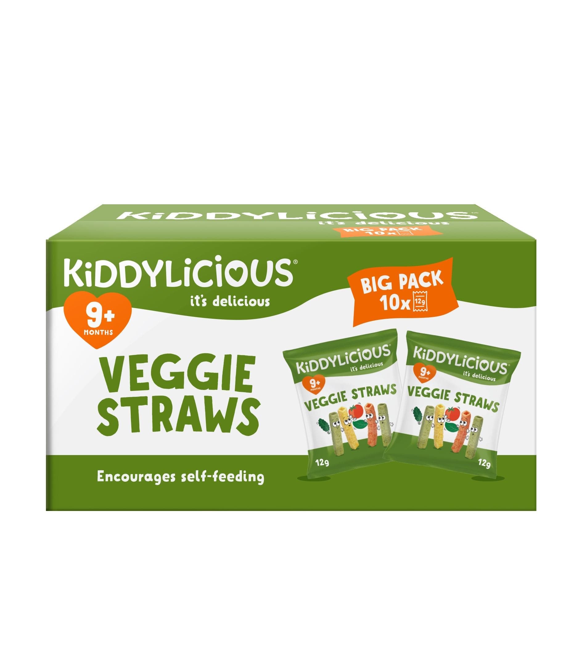 Kiddylicious Veggie Straws Box - Delicious Snacks for Kids - Suitable for 9+ Months - 10 Packs
