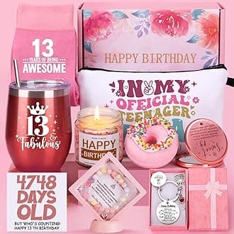 13th Birthday Gifts for Girls, Happy 13th Birthday Hamper for Girls, 13 Year Old Girl Gifts, 13 th Birth-Day Pamper Box for Her, Best Friend, Sister, Daughter, 13 th Birthdays Presents for Girl