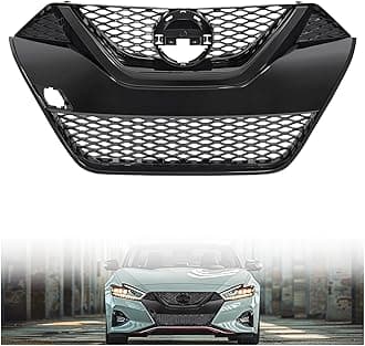 KUAFU Front Grill Compatible with 2016-2018 Nissan Maxima Upper Bumper Grille Painted Black Replacement for NI1200284