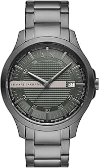 Armani ExchangeStainless Steel Analog Green Dial Men's Watch-Ax2455, Band Color:Gray