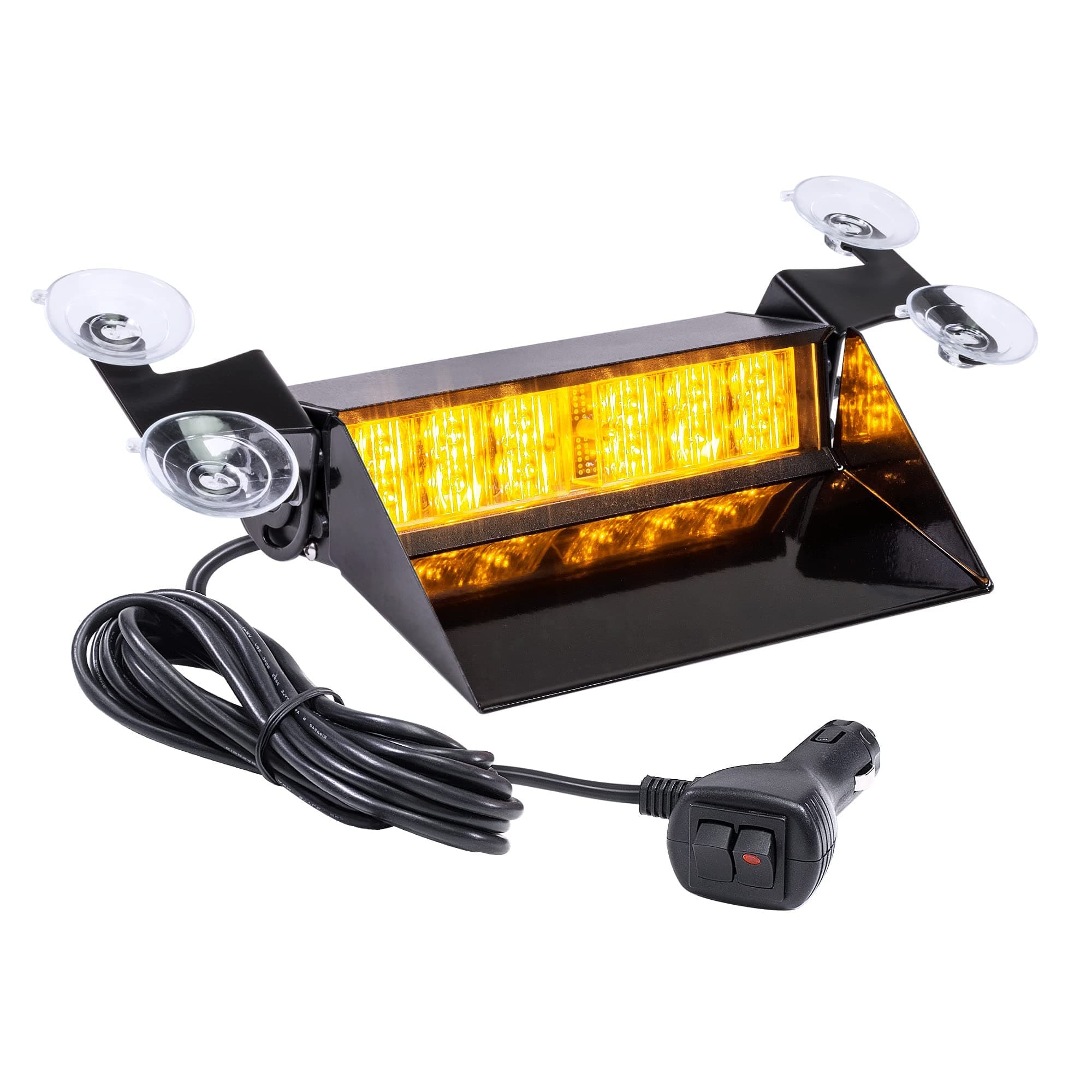LAMPHUS SolarBlast SBWL26 Emergency Vehicle LED Dash Light [12W LED] [32 Flash Patterns] [Adjustable Mounting] [Multiple Colors Available] - Strobe Light for Dash, Deck & Windshield - Amber