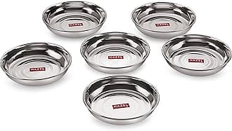 HAZEL Designer Steel Plates/Dishes - 6 Pcs Set - 11 cm Small