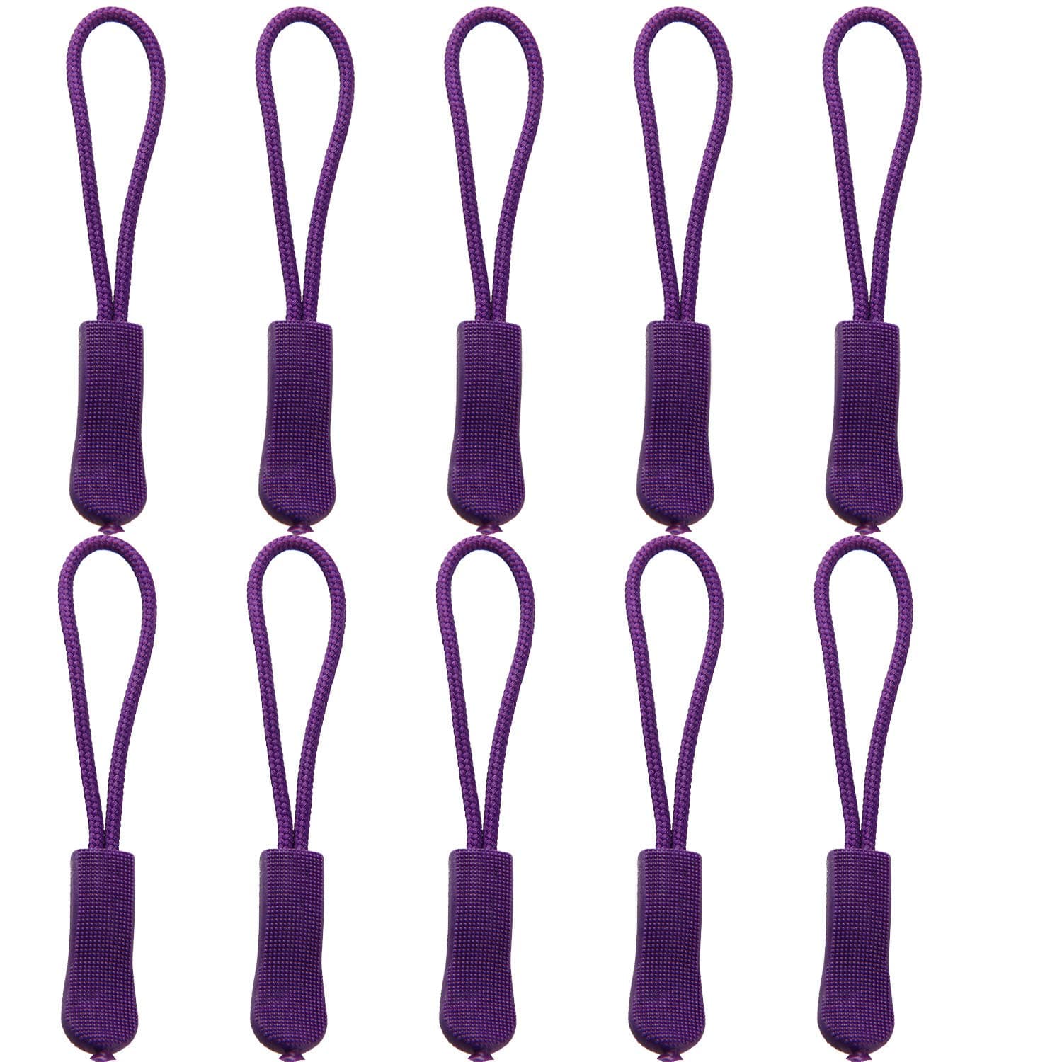 Luggage Zipper Pull Replacement for Backpack: YZSFIRM 10 Pcs Zipper Tab - Purple Heavy Duty Zipper Extender Cord for Bag Suitcase Jacket