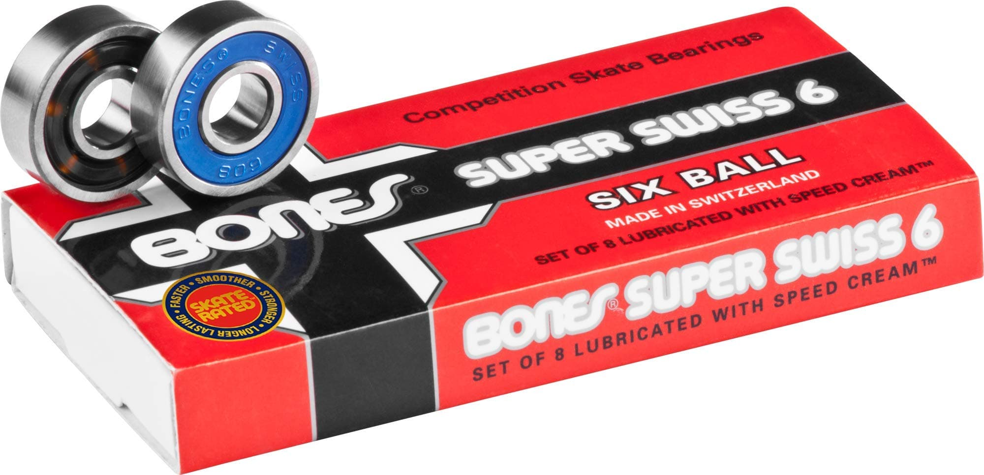 Super Swiss 6 Skateboard Bearings 8 Pack