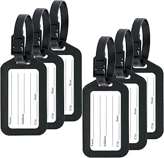 6 Pack Luggage Tag With Black Strap