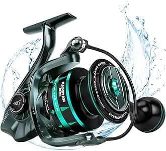 Kapstan Elite HS Saltwater Spinning Reel - IPX6 100% Waterproof – Up to 55LBs Max Drag Big Game Fishing Reel - 6.2:1 High Speed - CNC Aluminum Body, 6+1+3 Corrosion-Resistance Bearing System