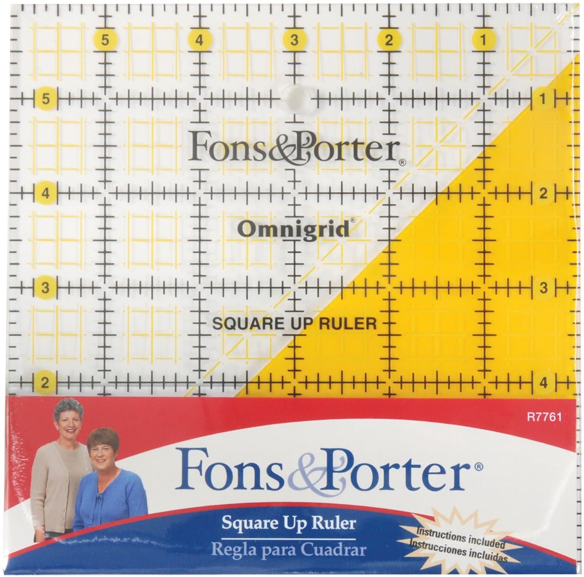 Dritz Fons & Porter R7761 Square Up Ruler, 6 x 6-Inch