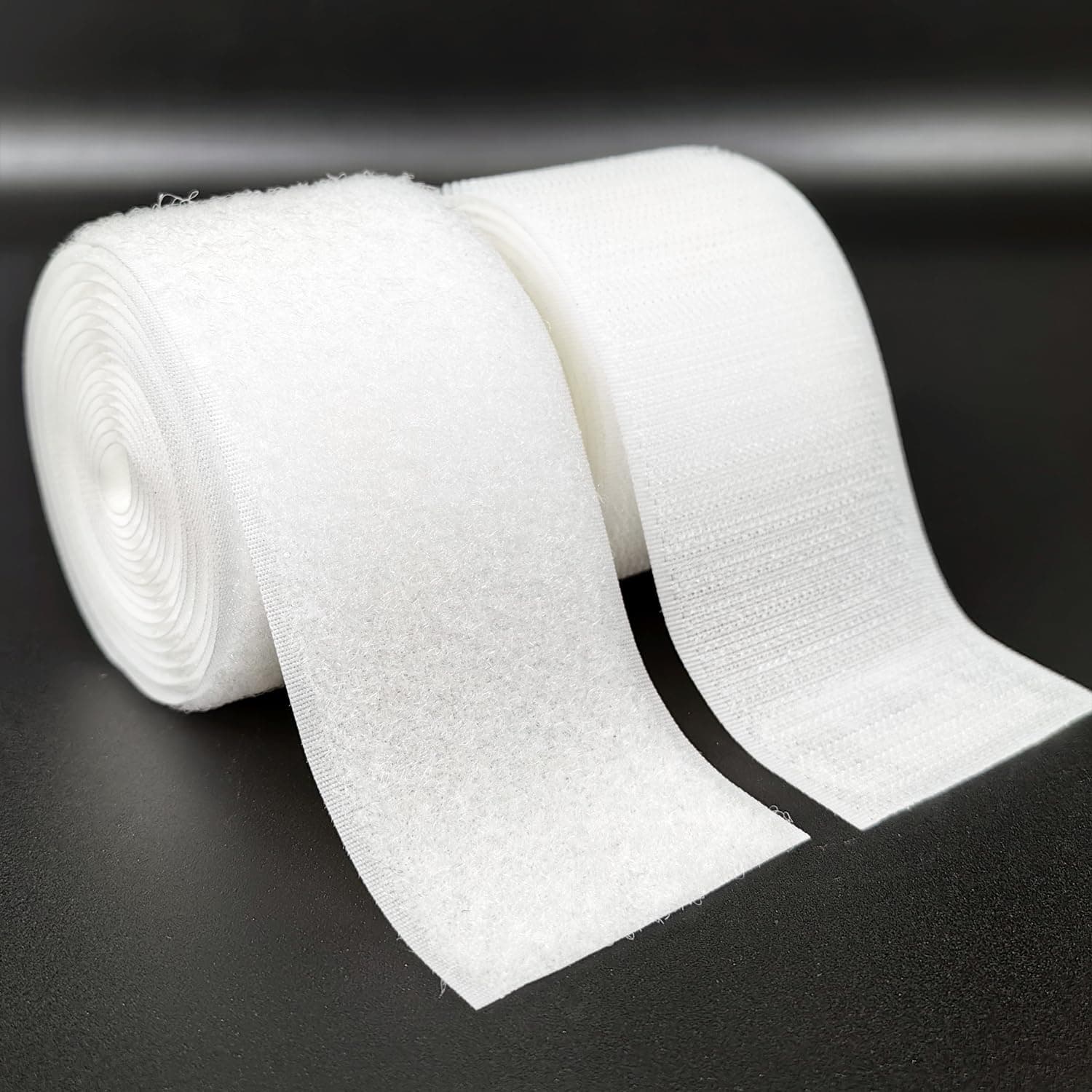 Matenf Sew On Hook and Loop Strips, 2 Inch Wide, Easy to Sew, Excellent Grip, Non Adhesive, Interlocking Tape, Hook & Loop Tape for Clothing Sewing Crafts and DIY Projects, 2'' x 6', White