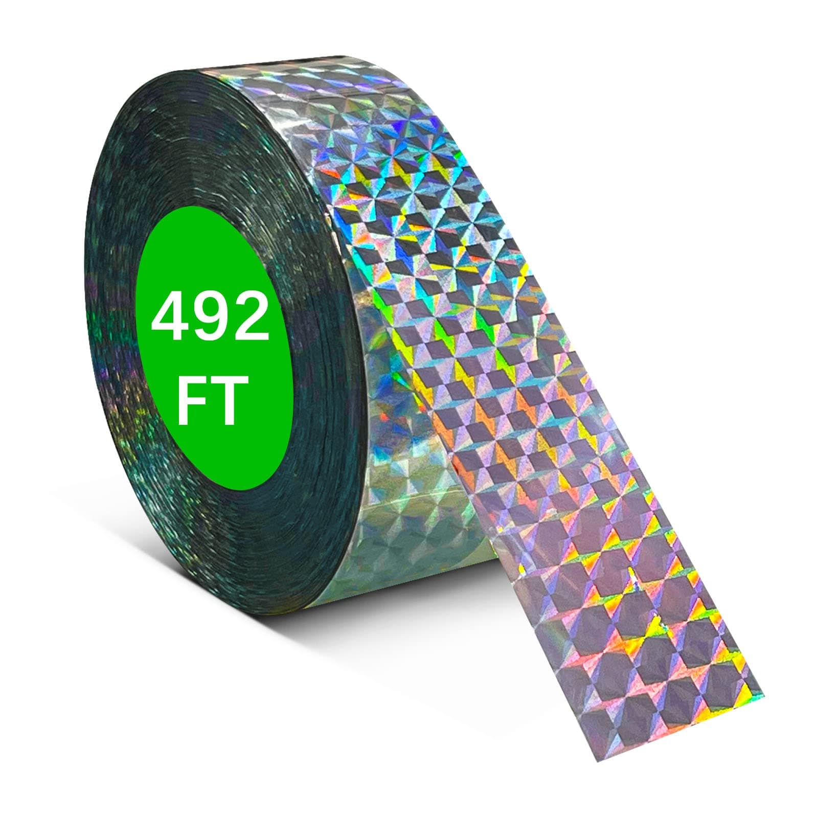 [492FT] Effective Birds Scare Ribbon, Reflective Flash Reflectors to Keep Pigeons, Hawks, Woodpeckers, Geeses Away from Trees Plants Crops