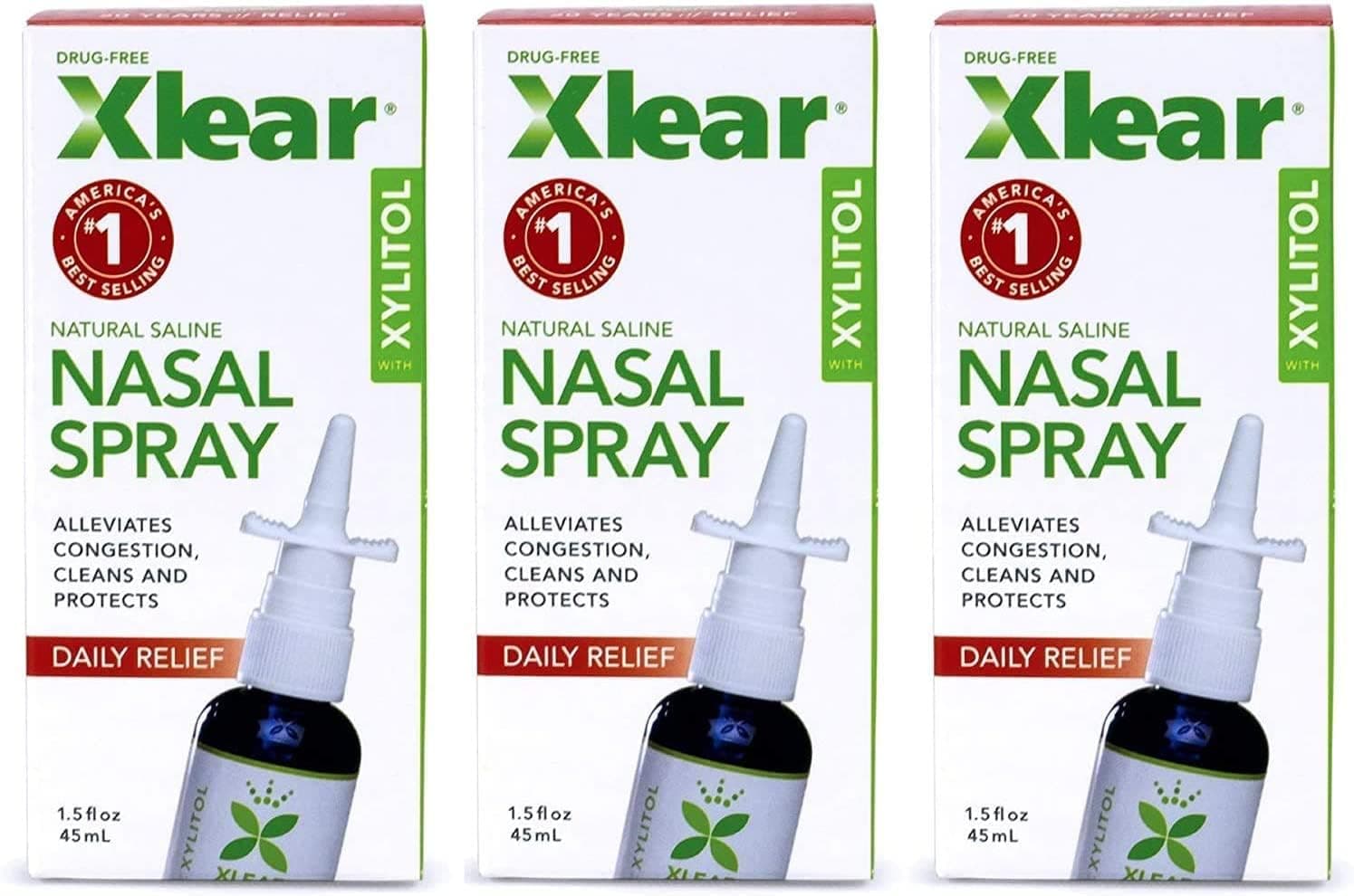 Natural Nasal Spray with Xylitol, 1.5 fl oz (Pack of 3)