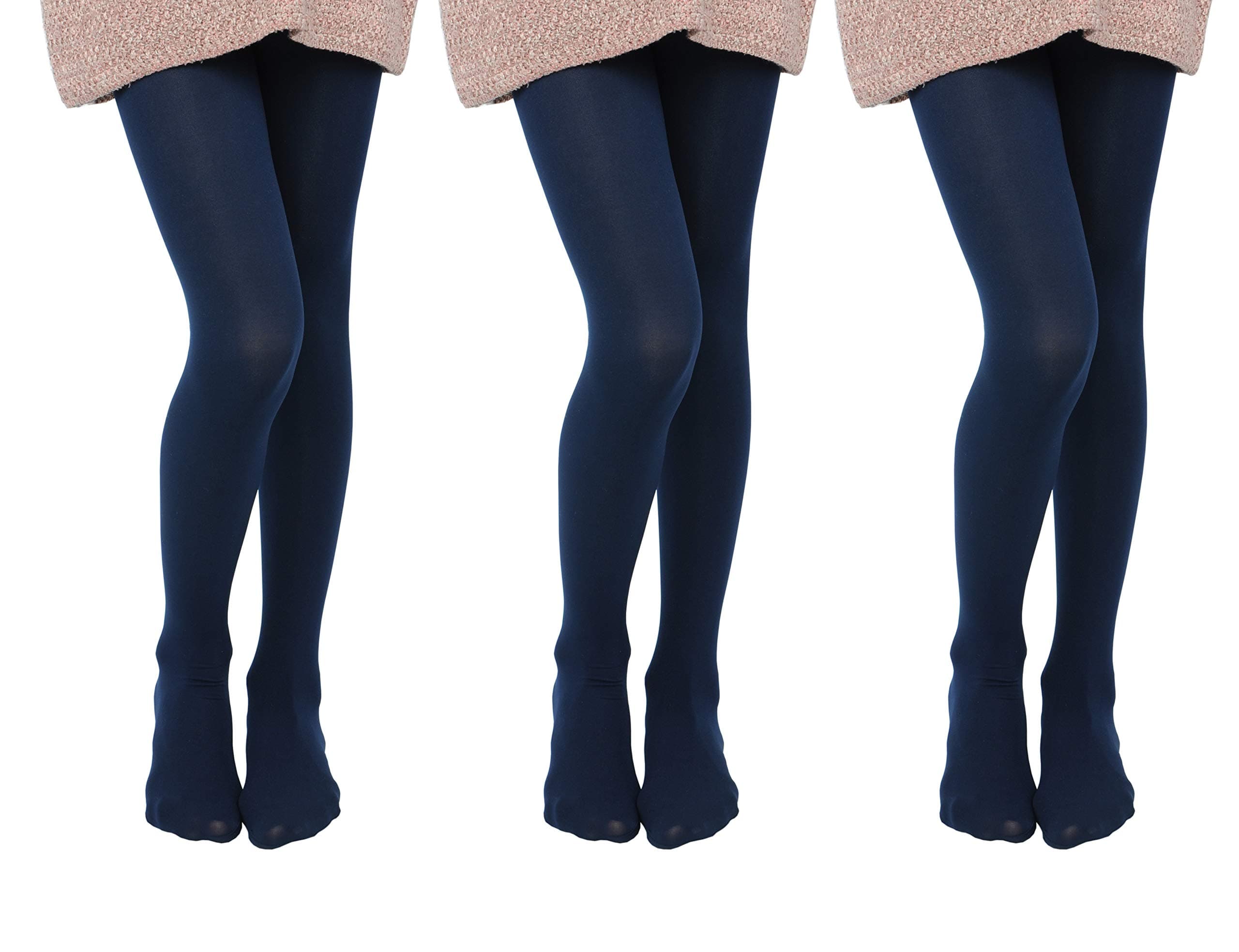 3 Pairs Pack Girls Microfiber Tights Multiple Colors
