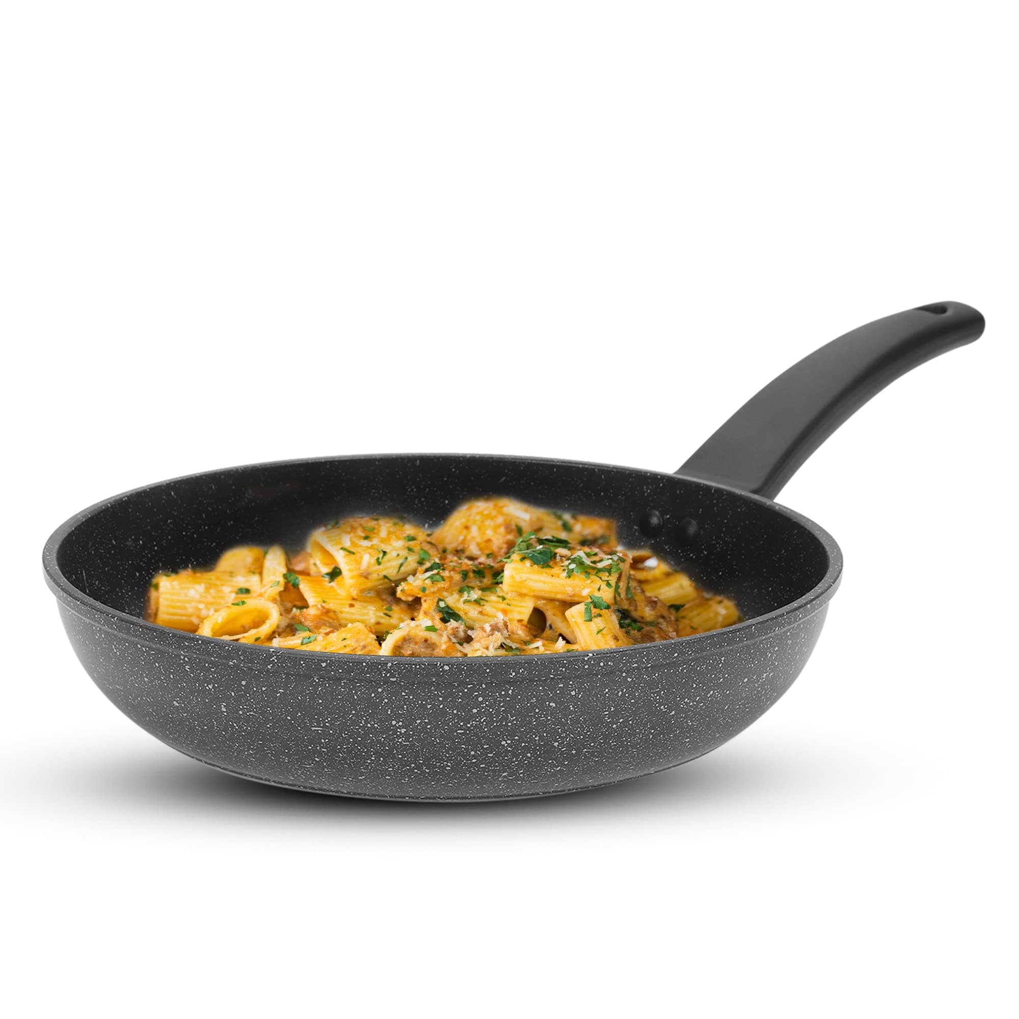 Anko Non-Stick Aluminium Frying Pan | 3-Layer Non-Stick Coating | Soft-Touch Bakelite Handle | Electric, Gas, Ceramic & Halogen Cooktops | Cookware for Kitchen | PFOA Free | 28 Cm (D) (1Pc)