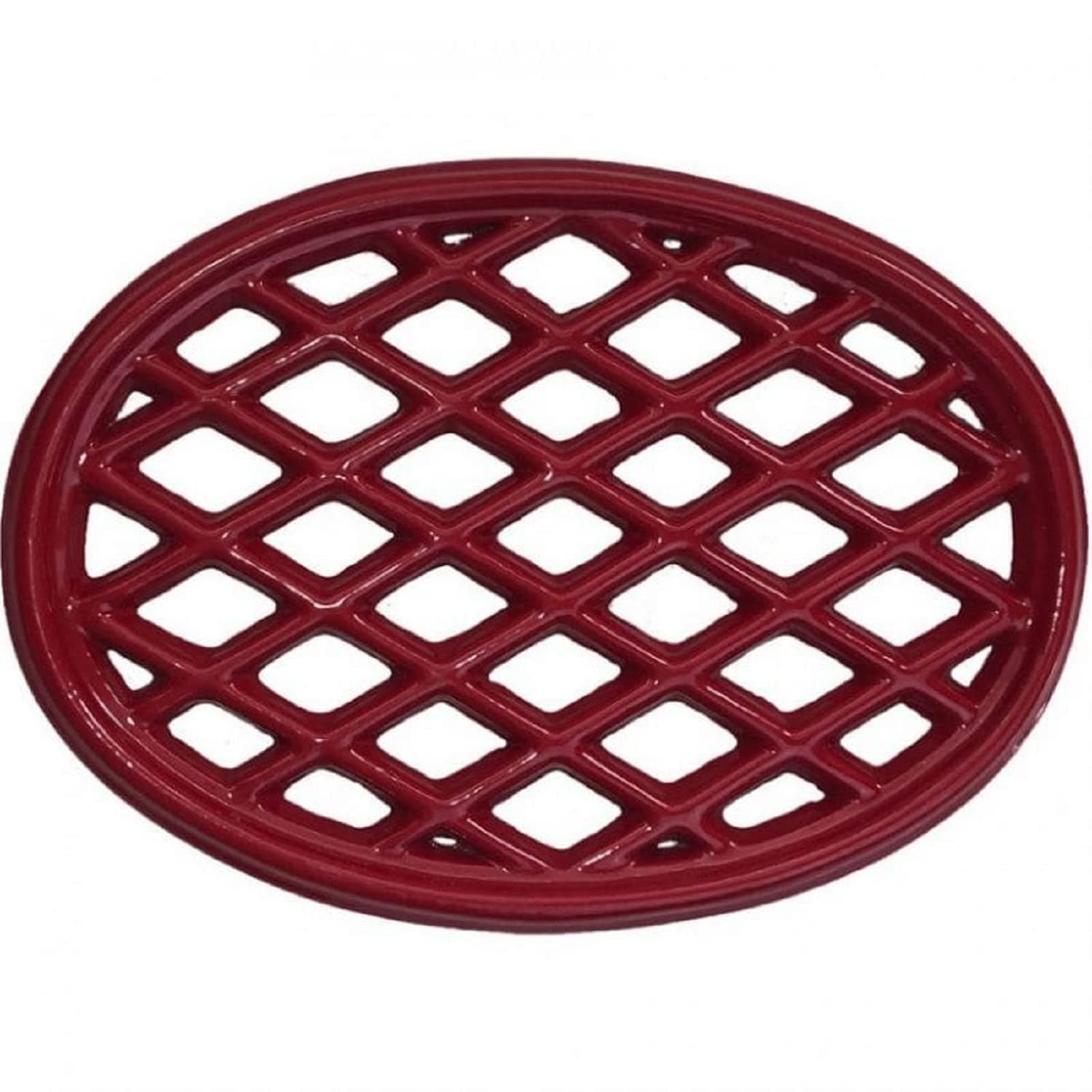 John Wright Cast Iron Lattice Trivet - Red