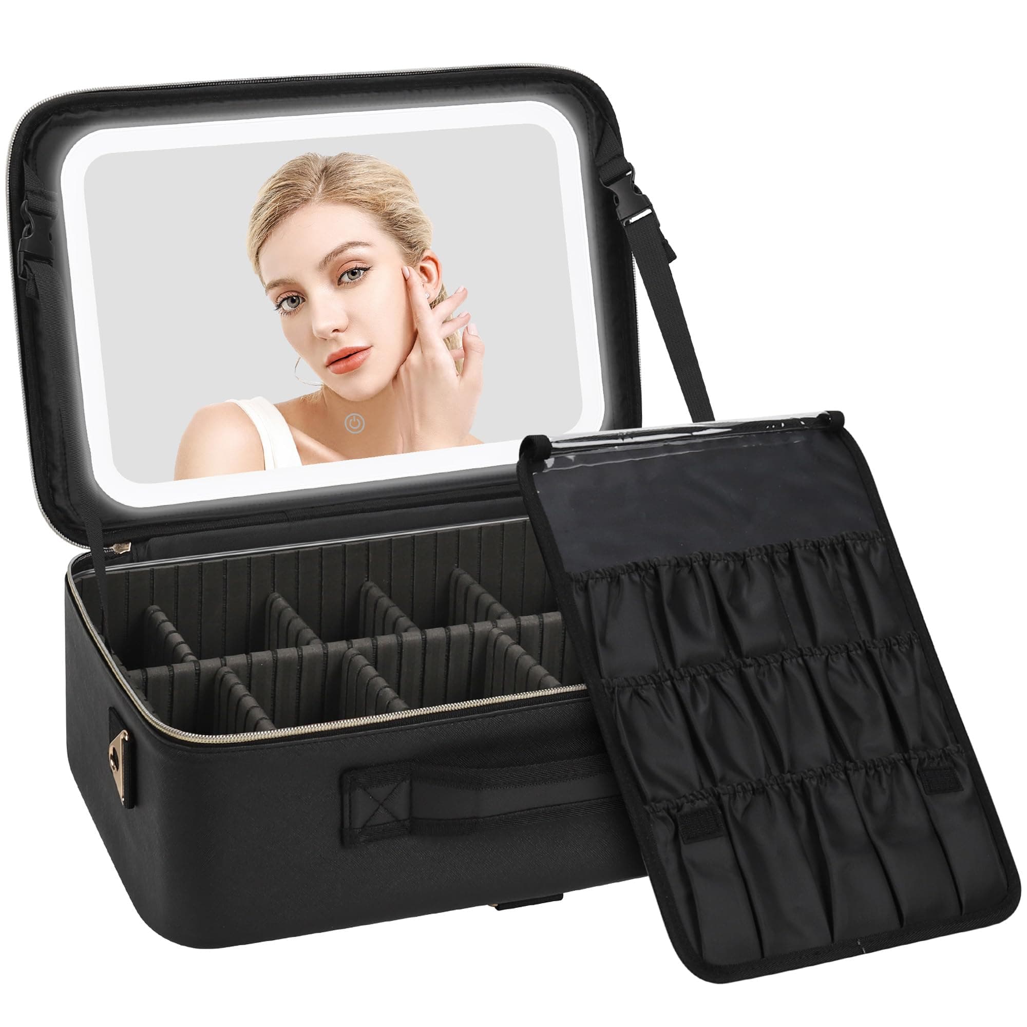 Relavel Rolling Makeup Case, Makeup Backpack Professional Makeup Artist Train Case