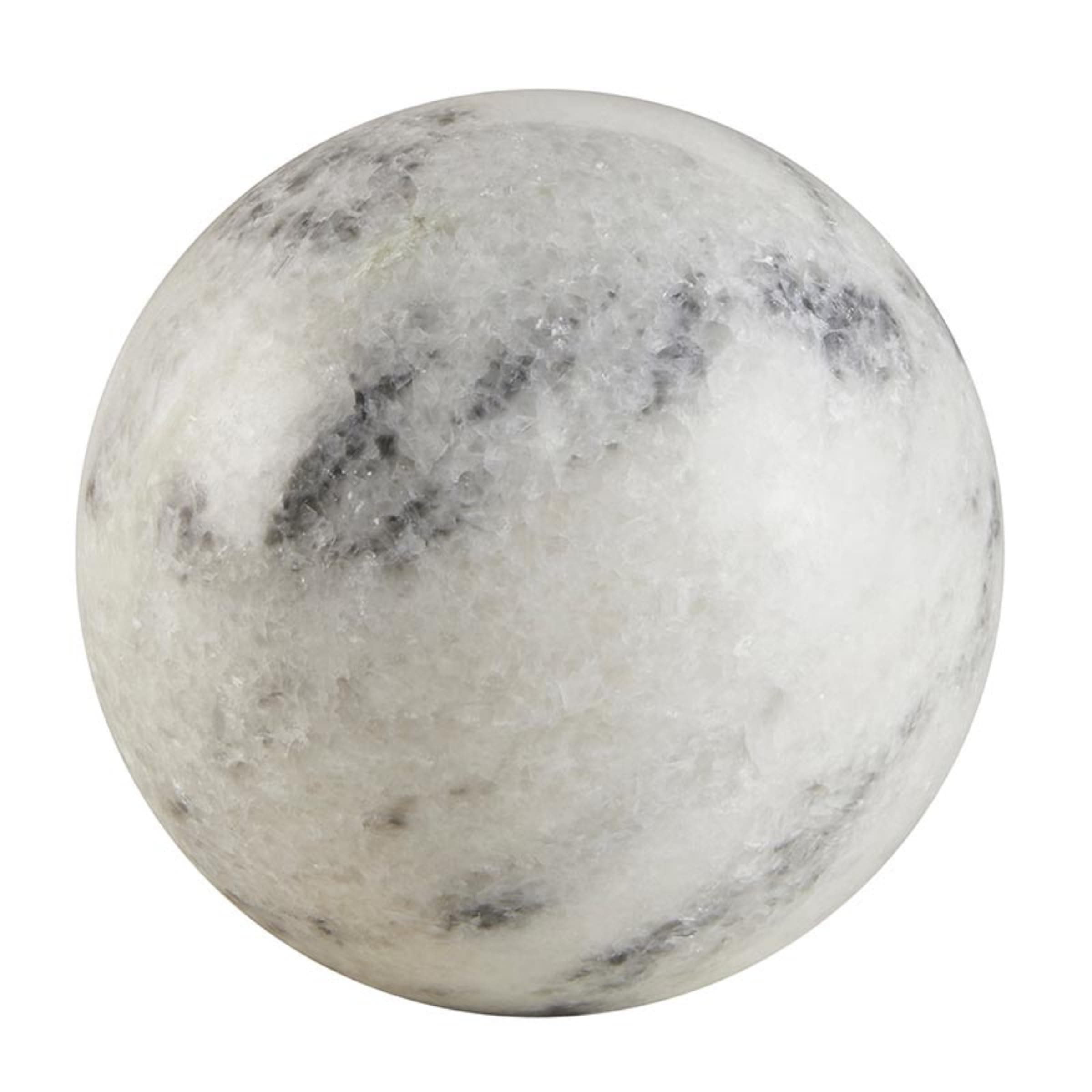 47th & Main Modern Sphere Sculpture Decorative Marble Ball for Table or Shelf Décor, 4" Diameter, White