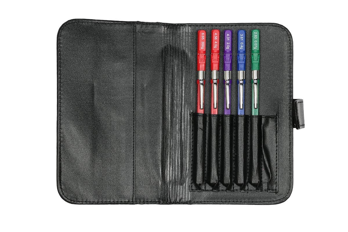 Baseline fold-top monofilament, hand set of 5 with case