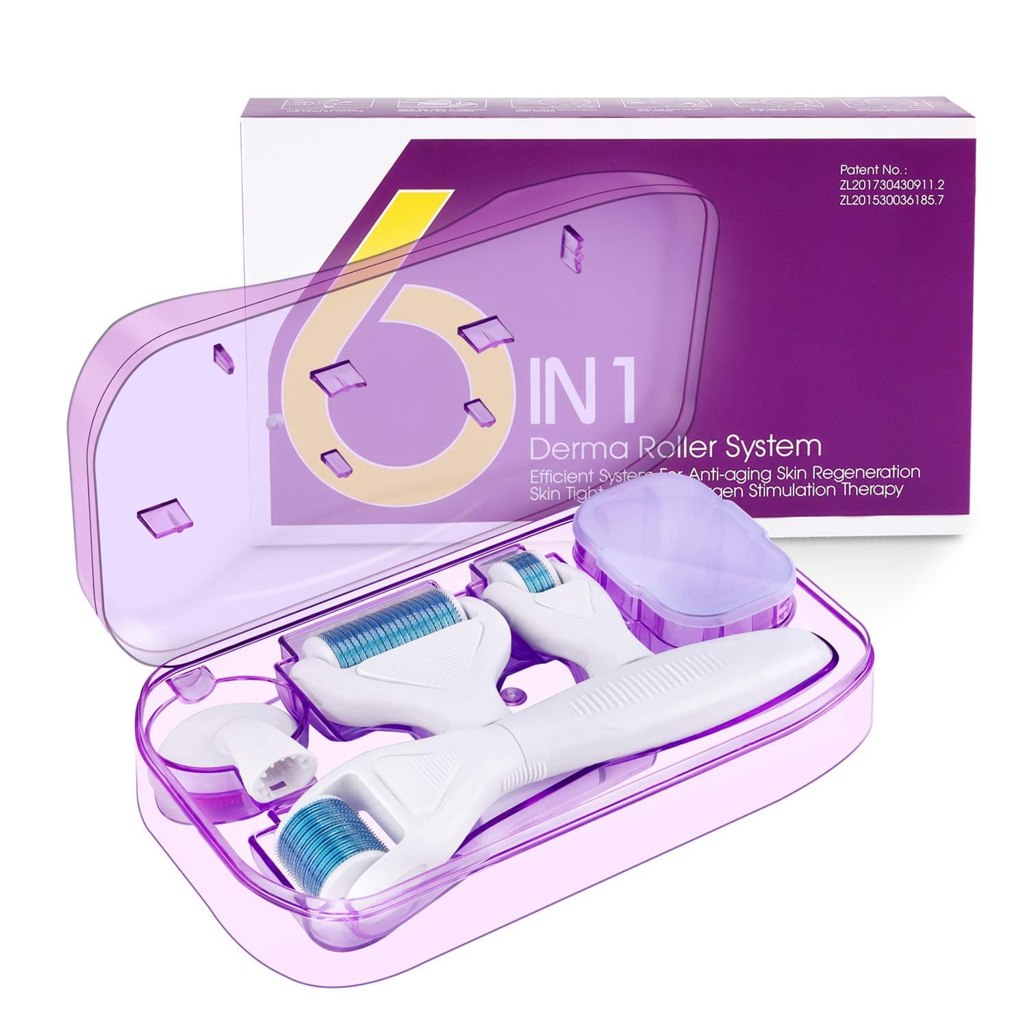 Fixget Microneedle Facial Roller, Derma Roller 1,0mm/0,5mm/0,25mm/1,5mm for Hair Growth, Body, Face With Needles