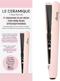 L'ANGE HAIR Le Ceramique 1-Pass Flat Iron Hair Straightener | Fast Heating Ceramic Flat Iron | Best Hot Tools Professional Hair Straightener to Lock in Moisture & Shine | (Blush)