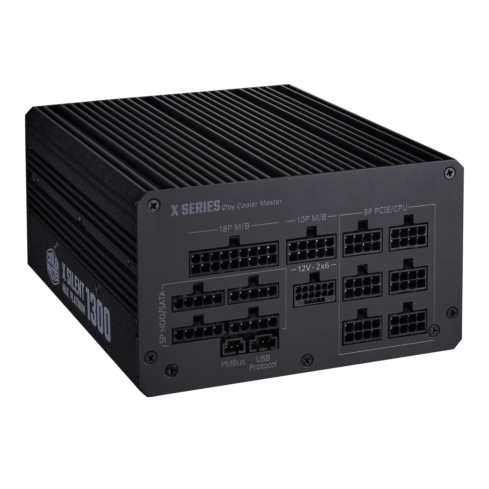 Cooler Master X Silent MAX Platinum 1300 ATX 3.1 Full Modular PSU, 1300W 80+ Platinum, 90° 12VHPWR 600W PCIe 5.1, Mobius 120 Fan, GPU Support RTX 4090, Infineon CoolMOS, 15-Year