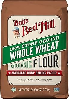 Bob's Red Mill Organic Whole Wheat Flour, 5lb (Pack of 1) - Non GMO, Whole Grain, Vegan, Kosher