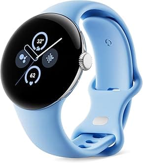 Google Pixel Watch 2 with the Best of Fitbit and Google - Heart Rate Tracking, Stress Management, Safety Features - Android Smartwatch, Polished Silver Aluminum Case, Bay Active Band - Wi-Fi (Renewed)
