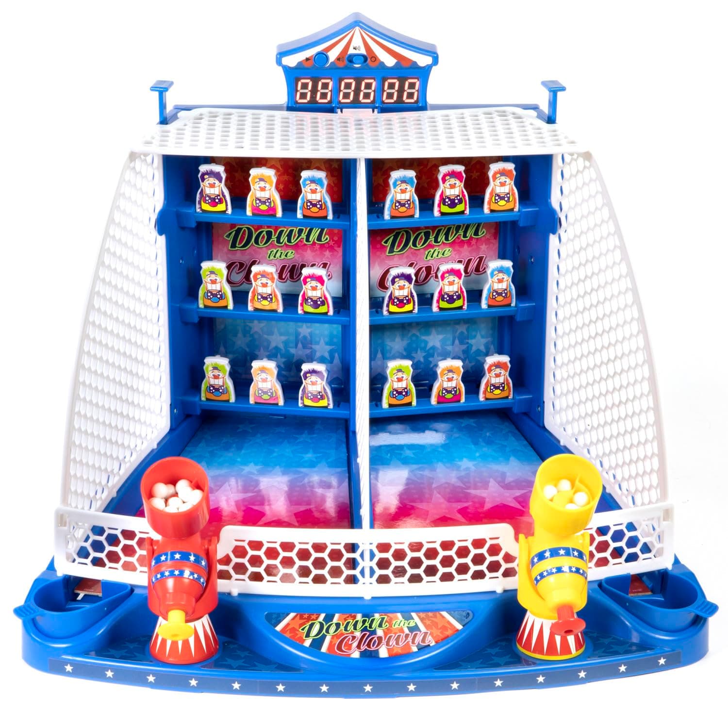 Merchant Ambassador Retro Arcade Electronic: Down The Clown - Tabletop Game, Sound Effects, Electronic Scoreboard, 2 Players, Ages 6+