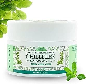 Chillflex Menthol Soothing Cream, Chillflex Instant Cooling Relief Cream, Joint Activities Throughout The Body, Cooling Soothing Ointment for Muscle, Head, Lumbar, Neck, Hands, and Feet (1Pcs)