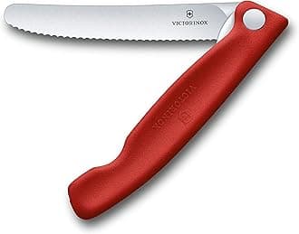 Victorinox Swiss Classic Foldable Paring Knife with Wavy Edge, 11 cm Blade Length, Red One Size