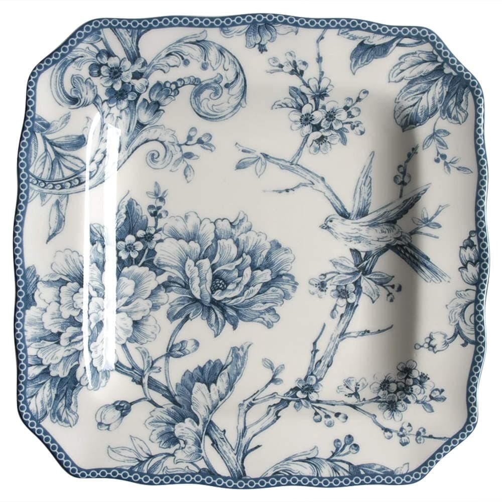222 FifthAdelaide Blue & White Square Salad Plate (1)