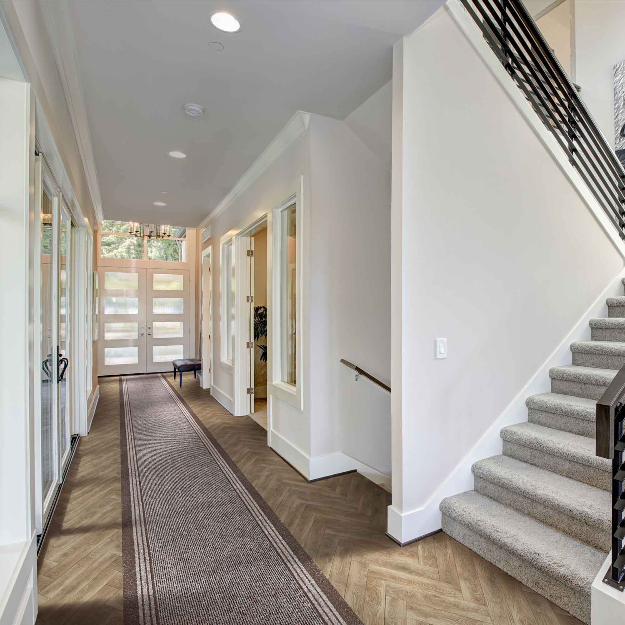 runrug Hallway Runner Rug - Non Slip - Hall Carpet Runner, Kitchen Rug Runner - Stain Resistant Dirt Stopper - Ideal for High Foot-Traffic Areas - 66cm Wide x 180cm Long - Inca, Brown