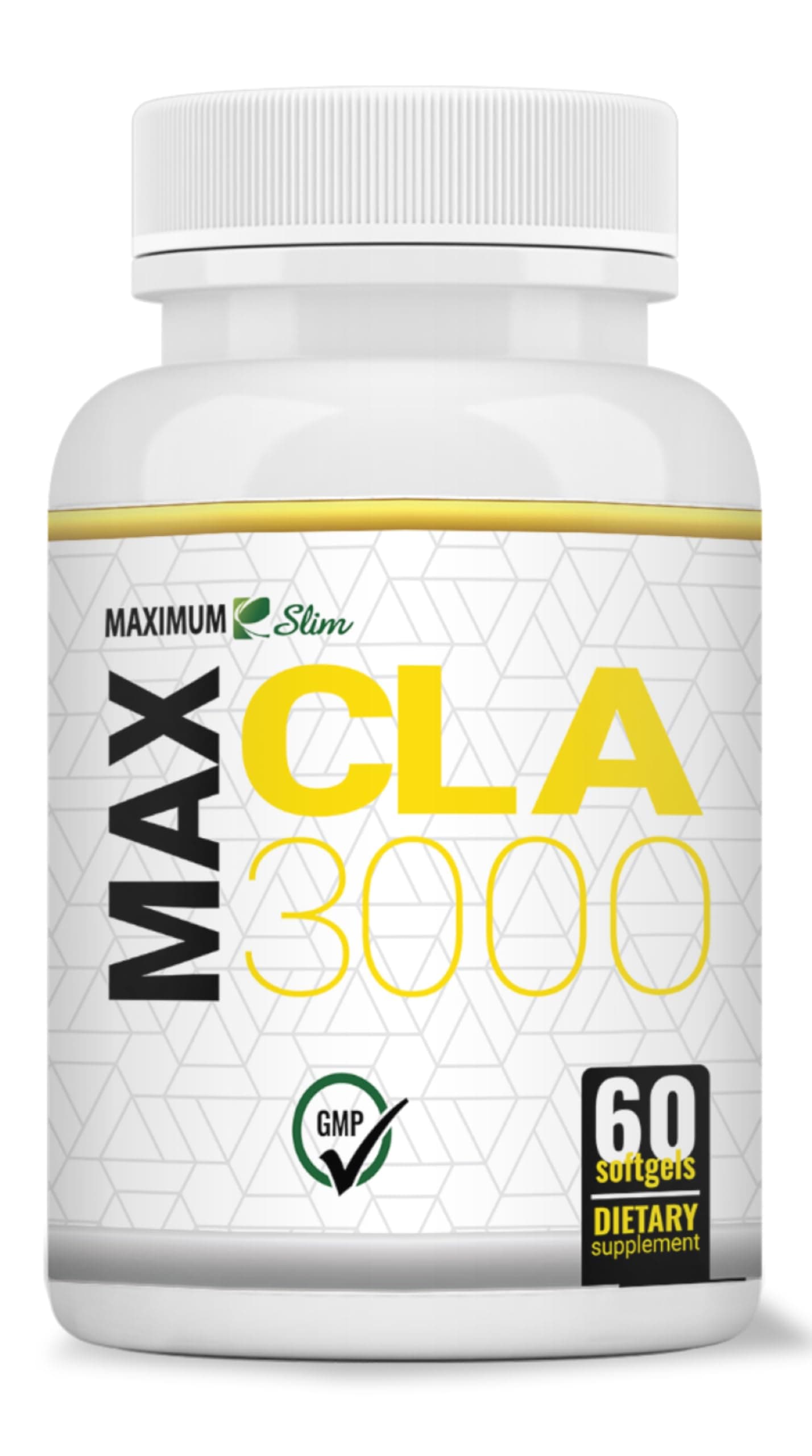 Maximum Slim MAX CLA 3000, High Potency, Natural Weight Loss Exercise Enhancement, Increase Lean Muscle Mass, Non-Stimulating, Non-GMO 95% Pure CLA, 90 Count