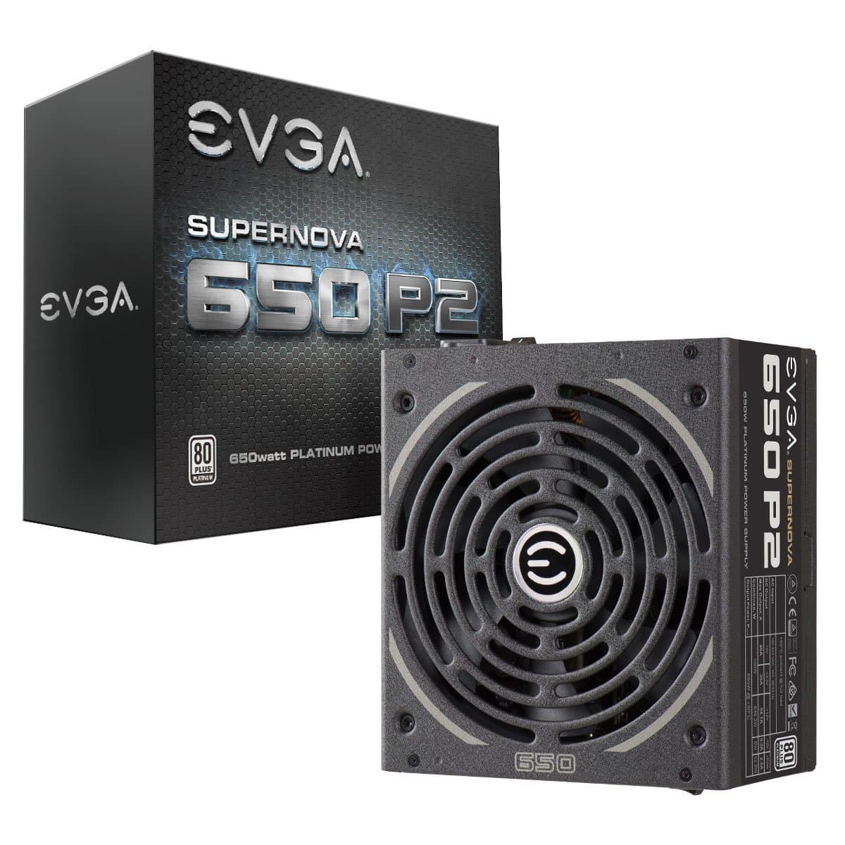 EVGA 220-P2-0650-X1 SuperNOVA 650 P2, 80+ PLATINUM 650W , Fully Modular , EVGA ECO Mode, 10 Year Warranty , Includes FREE Power On Self Tester, Power Supply ,Black